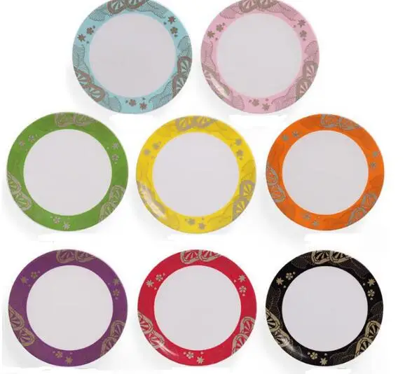 Japan Food Sushi Melamine Dish Rotary Sushi Plate Round Colorful Conveyor Belt Serving Plates