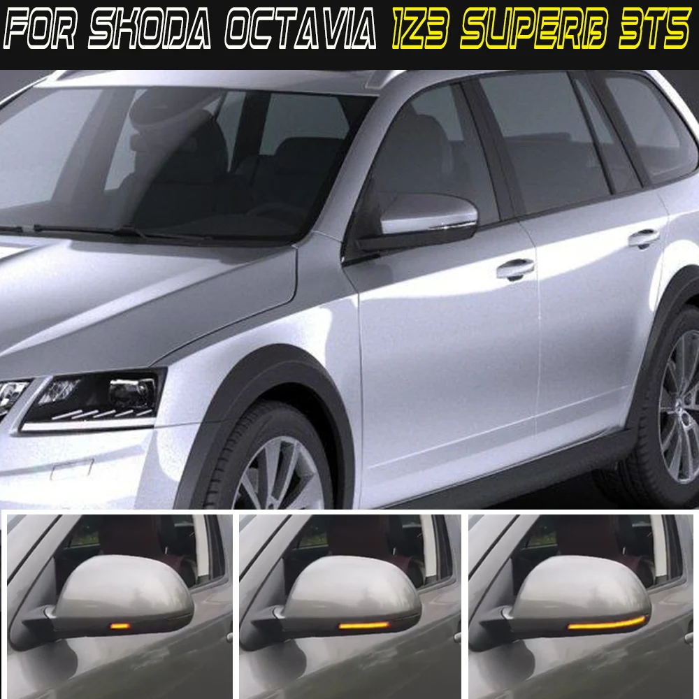 

For Skoda Octavia MK2 1Z3 1Z5 MK2 3T4 3T5 LED Dynamic Turn Signal Light Flowing Water Blinker Flashing Light Car Accessories