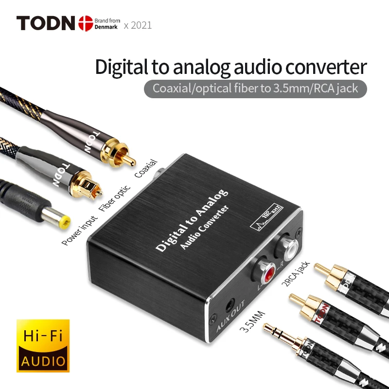 iphone charger converter TODN Convertidor de Audio Digital a analógico, amplificador óptico RCA coaxial a L/R, adaptador usb to phone jack adapter