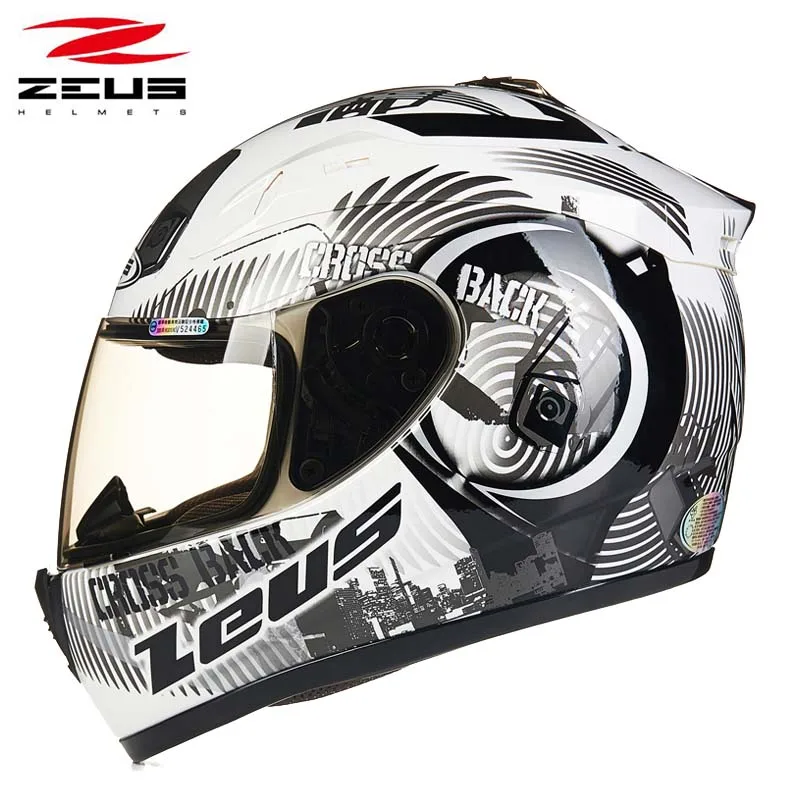 Черный белый для мужчин ZEUS moto rcycle полный шлем лица, Электрический мото rbike moto cross внедорожный шлем для женщин черный красный белый - Цвет: z19 black white