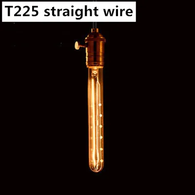 T225 Современный минималистский EdisonE27 220V вольфрамовый светильник лампочка Ретро креативные теплые светильник художественный Декор Светильник лампочка Классическая светильник ing лампы - Испускаемый цвет: T225