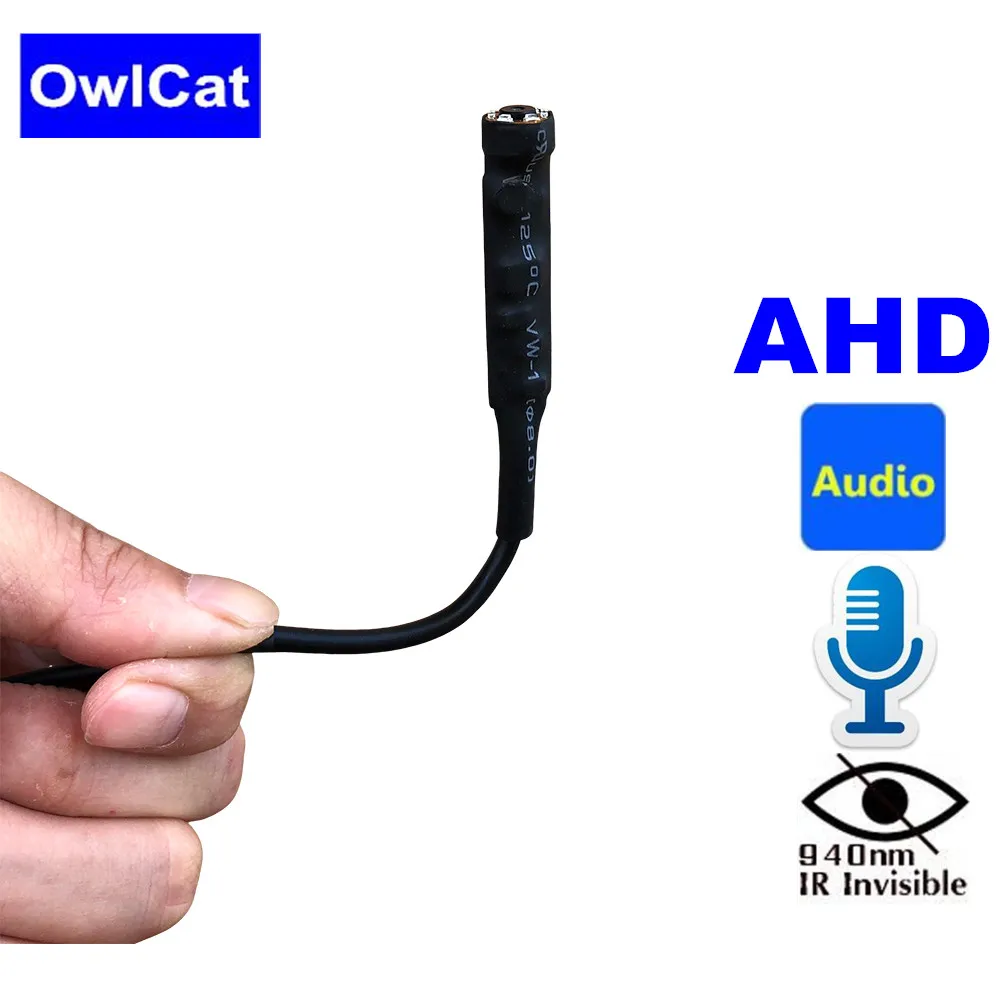 OwlCat HD 720P Аудио Микро Мини AHD камера 1MP Невидимый 6IR светодиодный светильник 3,7 мм объектив безопасности CCTV AHD камера Встроенный микрофон