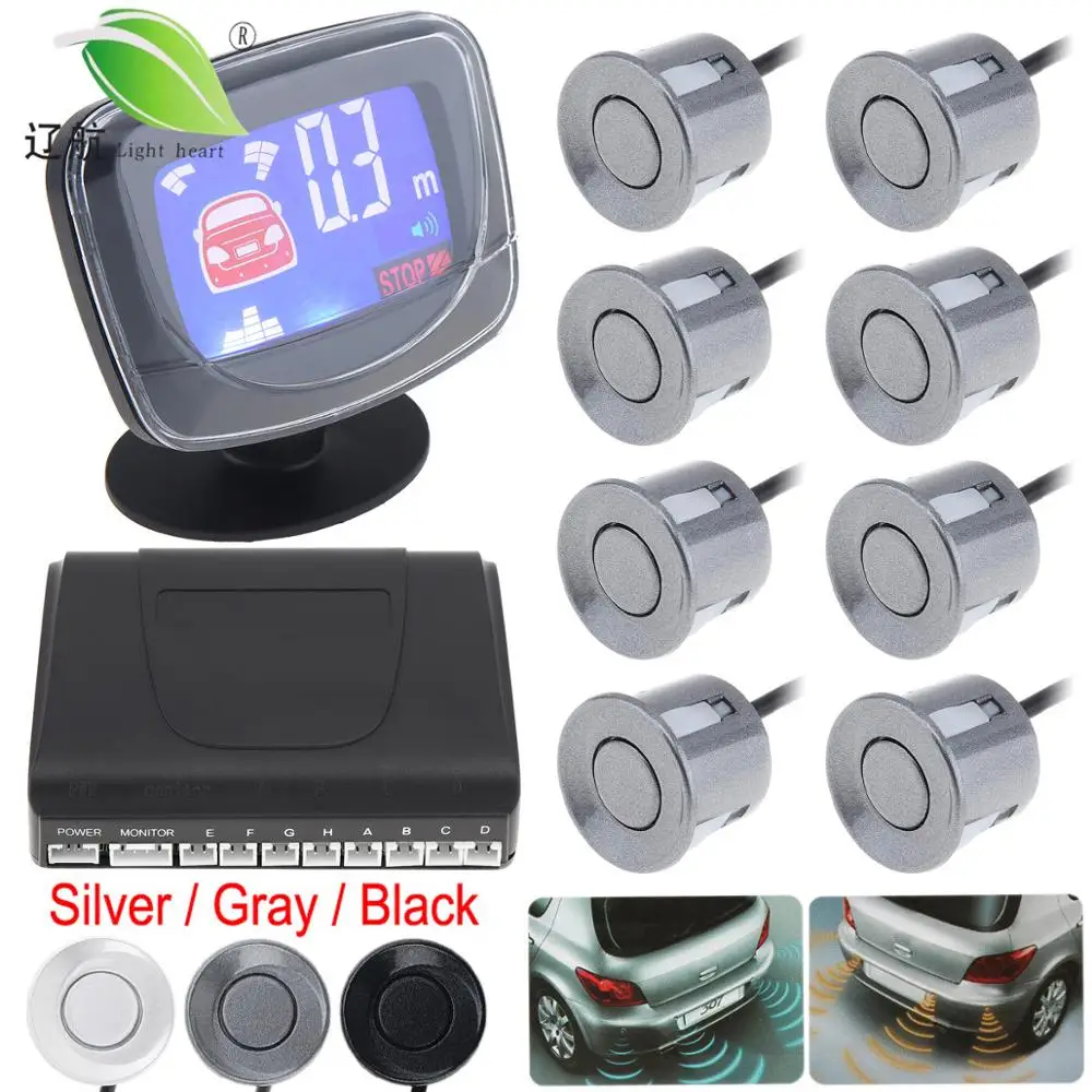 Baratos Pantalla de retroiluminación LED para Auto Parktronic, Sensor de aparcamiento 4 6 8, Sensor de marcha atrás, sistema Detector de Radar para aparcamiento de coche