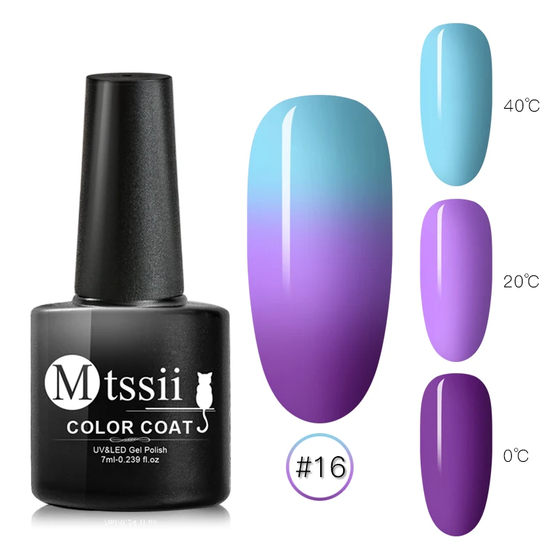 Mtssii термальный ультра-тонкий блеск 22 цвета замочить от УФ гель цвет-chaging температура гель для изменения цвета дизайн ногтей гель маникюр - Цвет: BH475