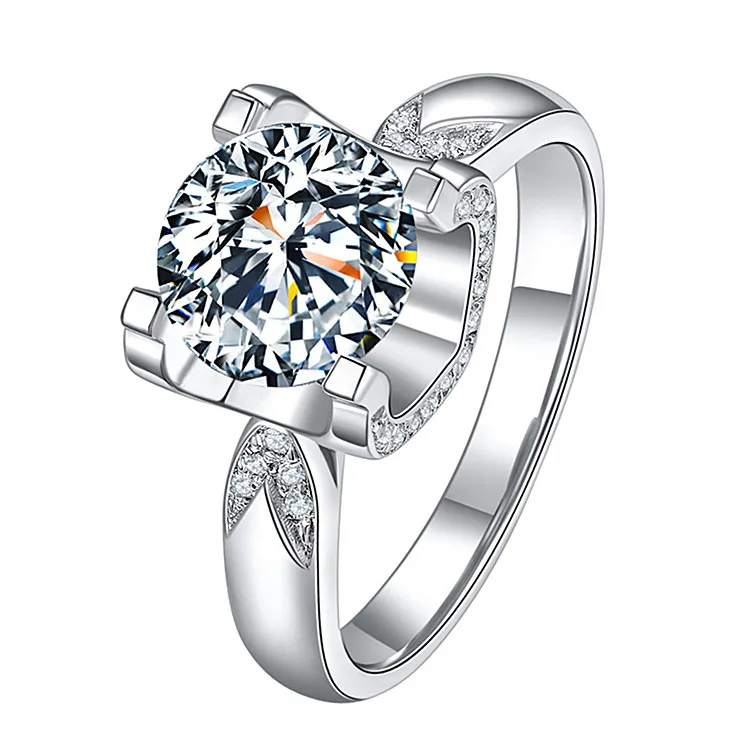 New Hot Sale High-end Diamond Ring Female Gold-plated Bull Head Love Simulation Proposal Engagement Platinum | Украшения и