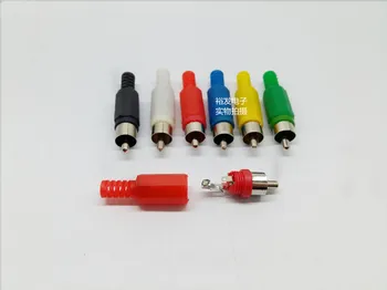 

100pcs RCA lotus plastic plug headphone audio microphone RF AV power amplifier plug RCA audio and video head welding