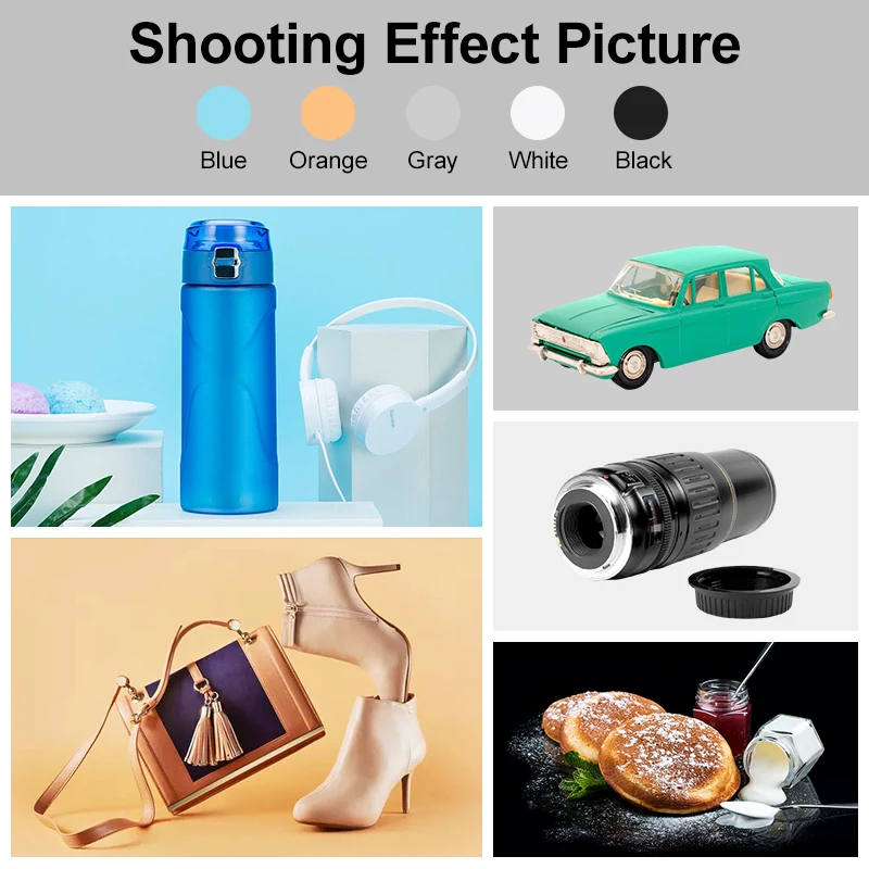 40cm Light Box Table Top Photo Studio Foldable LED 5500K Dimmable Lightbox With 5 PCS Photo Background Paper For Photography