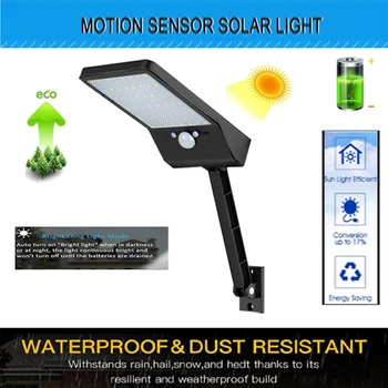 

Led Solar Light Outdoor Waterproof Lighting for Garden street Wall 48 led 3 Modes Rotable Pole Lamp remote control rotate