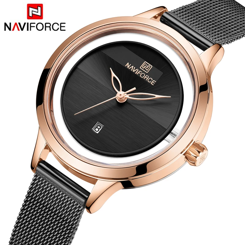 Женские часы NAVIFORCE простые Роскошные аналоговые кварцевые водонепроницаемые |