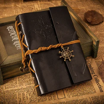 

Artificial PU Pirate Notebook Diary Strap Planner Replaceable Stationery Vintage Classic Spiral Journal