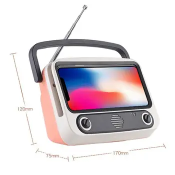 

Retro Portable Bluetooth Speaker Cellphone Holder TV MP3 Music Player FM Radio L41F