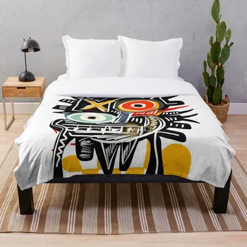 

Street Art Black Mask Graffiti Primitive Throw Blanket Soft Sherpa Blanket Bed Sheet Single Knee Blanket Office Nap Blanket