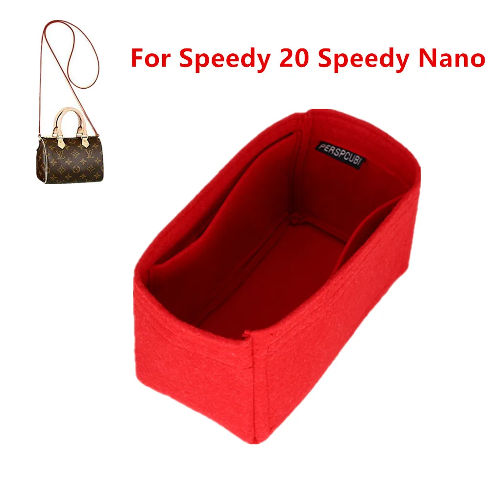 

Fits SPEEDY Nano 20 Felt Cloth Insert Bag Organizer Makeup Handbag shaper Organizer Travel Inner Purse Portable Cosmetic Bags