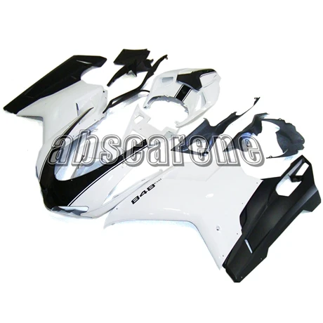 Выполните Обтекатели для поездок на мотоцикле Ducati 1098 848 1198 2007 2008 2009 2010 2011 2012 1098 848 1198 07-12 ABS Кузов черный, белый цвет