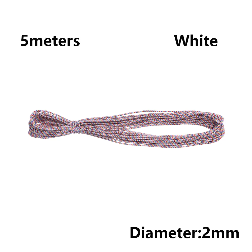 Белый 5 цветов Paracord 550 Веревки диаметр 2 мм 5/10 м Длина шнура палатки шнурка набор выживания Открытый Туризм Кемпинг оборудование инструмент - Цвет: Белый