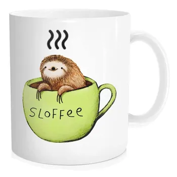 

Funny Coffee Mug Tea Cup For Men Women - Cute Sloth Sloffee - Father's Day, Mother's Day, Birthday, Valentine's Day Gift for Dad