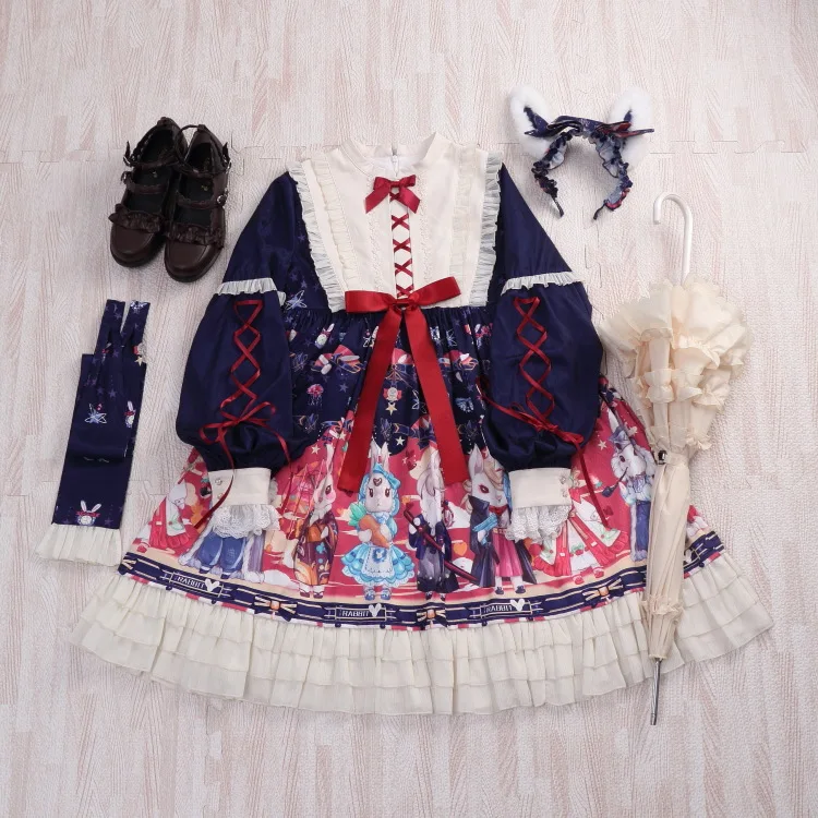 Mori Girl Lolita Sweet Lolita Dress Up Princess OP Dress Kawaii Tea Party Cos Loli Vintage Gothic Vestidos