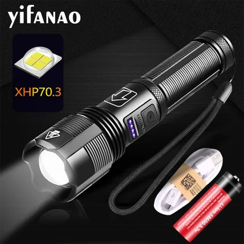 

Super high power led flashlight 18650 XHP70.3 USB Rechargeable Zoom torch led 5Modes Handheld Light XHP70 XHP50 Dropshipping