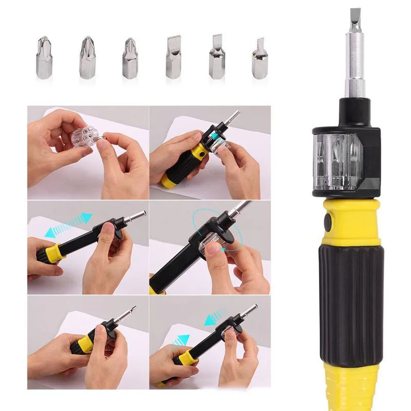 

multi-function screwdriver 360 rotating screwdriver 6-in-1 combination screwdriver fast telescopic switching hand tools