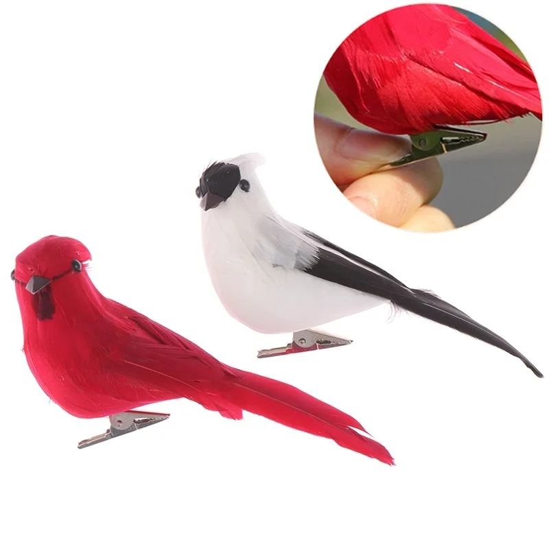 Creative Foam Feather Artificial Parrots Imitation Bird Model Home Outdoors Garden Wedding Decoration Ornament DIY Party 2PCS