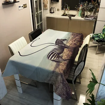 

Personalized Tablecloths Polyester Printed Fabric Zebra Table Cover Home Fashion Rectangular Coffee Table Cloth Sofa Cover Cloth