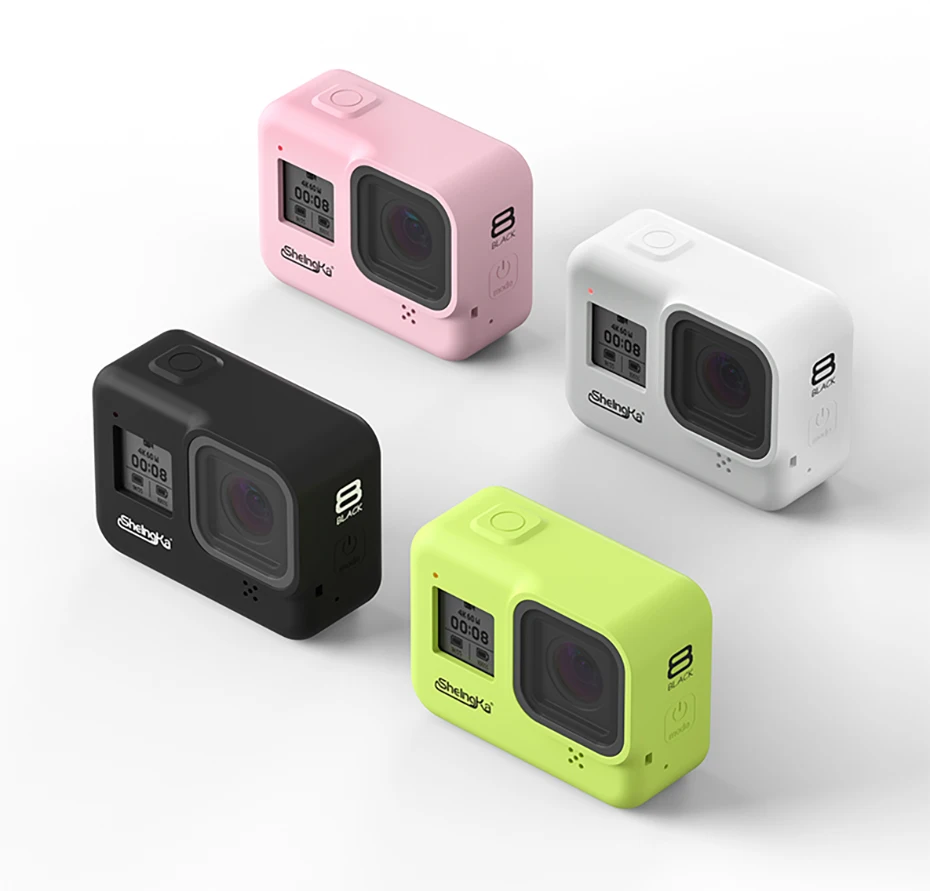 Sheingka силиконовый чехол, защитный чехол с ремешком на руку для Gopro Hero 8, противоударный чехол, мягкий чехол, аксессуары для камеры