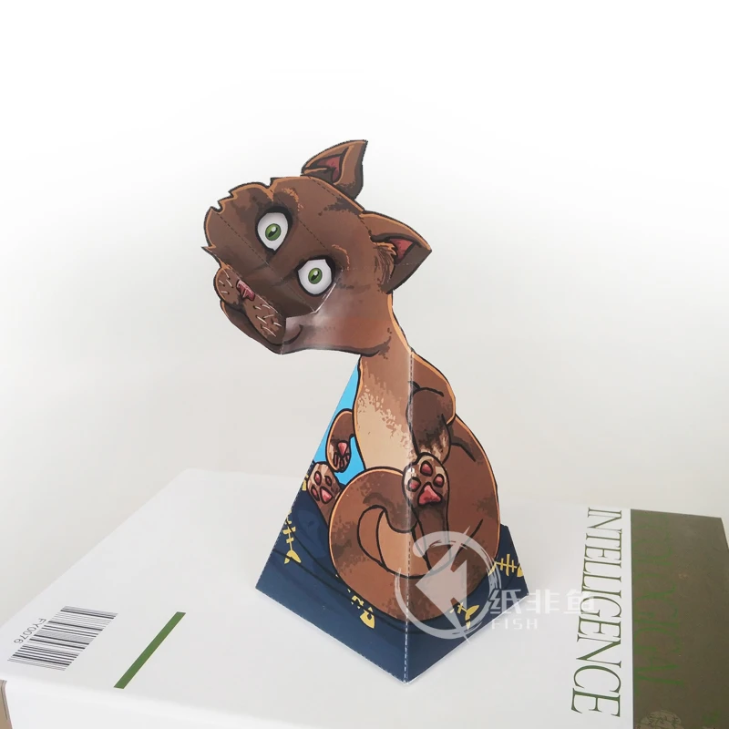 錯視ブラウン猫の装飾品折りたたみかわいいミニ3d紙モデルペーパークラフトdiy子供アダルト手作りクラフトおもちゃer 0 カード パズル 構築 セット Aliexpress
