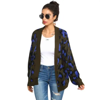 

Autumn and winter women leopard knitted cardigan maternity sweater dress winter pregnant clothes winter pregnancy clothes