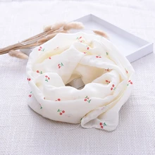 Детский шарф 140 см милая корона вишня звезда кролик узор печать шейный шарф из хлопка и льна аксессуары всесезонные универсальные