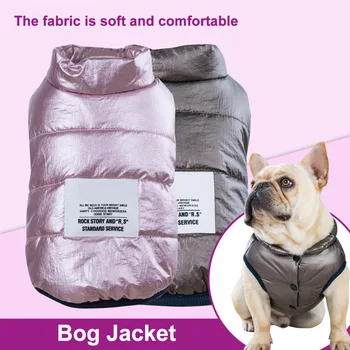 

Cotton Blend Dog Jacket Windproof Winter Coat French Bulldog Daily Snap Pet Clothes Travel Solid Streetwear Cosy Warm Outdoor
