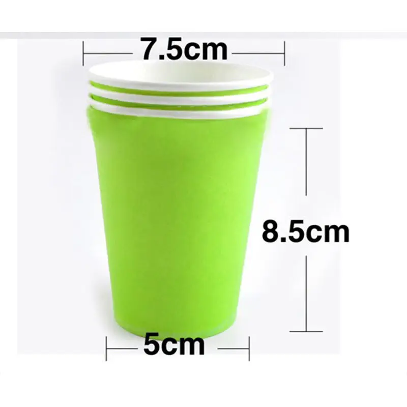 10pcs Baby Paper Cups Solid Birthday Muti-Color Wedding Colorful decorate Tableware Party Supplies Plain DIY Festival household