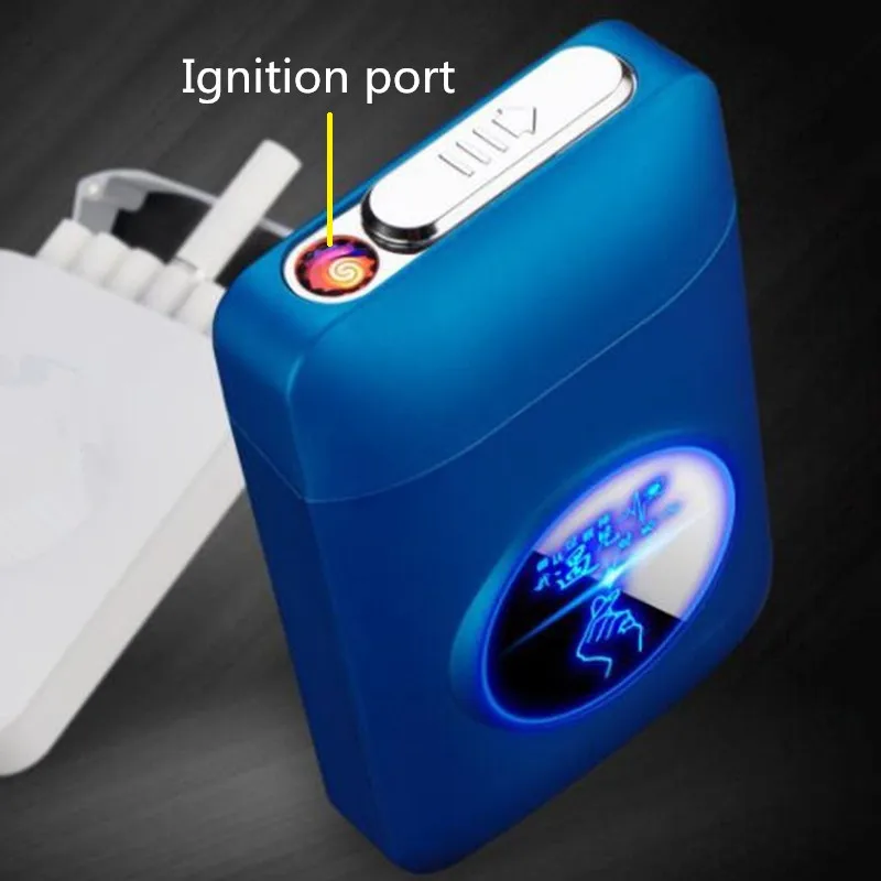 New-USB-recharge-lighter-and-cigarette-box-case-Creative-Graphic-LED-display-USB-charging-Windproof-flameless