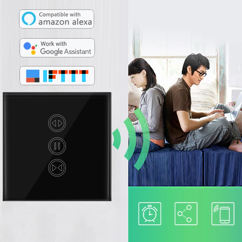 Tuya Smart Life WiFi шторы Жалюзи переключатель для электрические рольставни моторизованный пульт дистанционного управления настенный сенсорный выключатель
