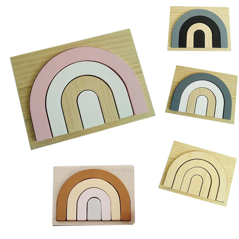 

Toy Nesting Wooden Rainbow Cloud Block Set for Children Birthday Gift