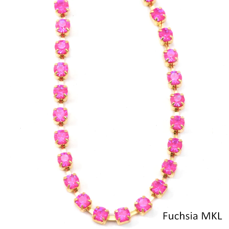 6 502MI Fuchsia MKL Oleeya Sparse claw neon colors rhinestones cup chain trimming紫红 摩卡荧光