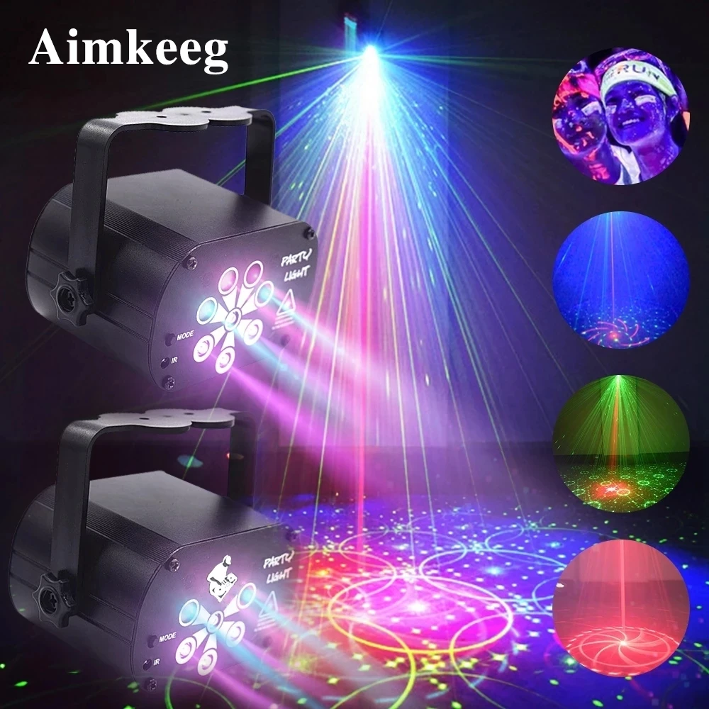 NEW Mini Party Disco Light LED UV Lamp RGB 60 128Modes USB Rechargeable Professional Stage Effects for DJ Laser Projector Lamp