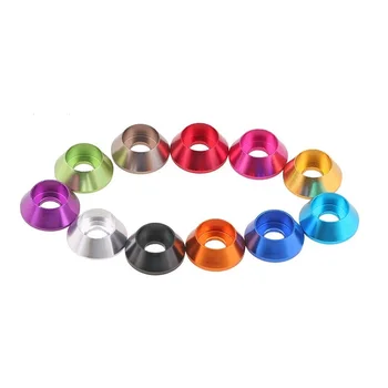 

M2 M2.5 M3 M4 M5 M6 Colourful Anodized Silver/Black/Blue/Gold/Red/Purple/Green Aluminum Alloy Cone Cup Head Washer Gaskets