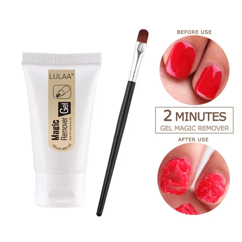 

28/18ml Nail Art Polish Removal Magic Remover Gel Fast Nail Polish Unloading Bursting Coating Gel With Free Brush Dropship TSLM1