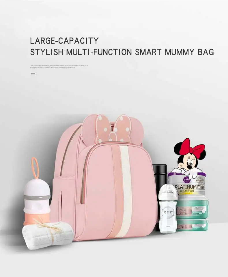 

Disney Multi-function Bottle Feeding Insulation Bag With USB Mother Nappy Bags Baby Care Nappy Changing Bag DS11502