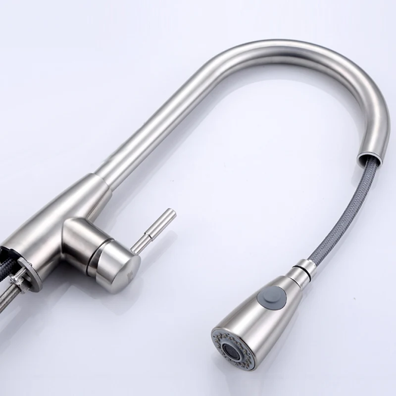  Kitchen Faucet Pull-Down Sprayer Head Noise Reduction 2 Modes Single Hole Mixer Tap GQ - 4000541900019