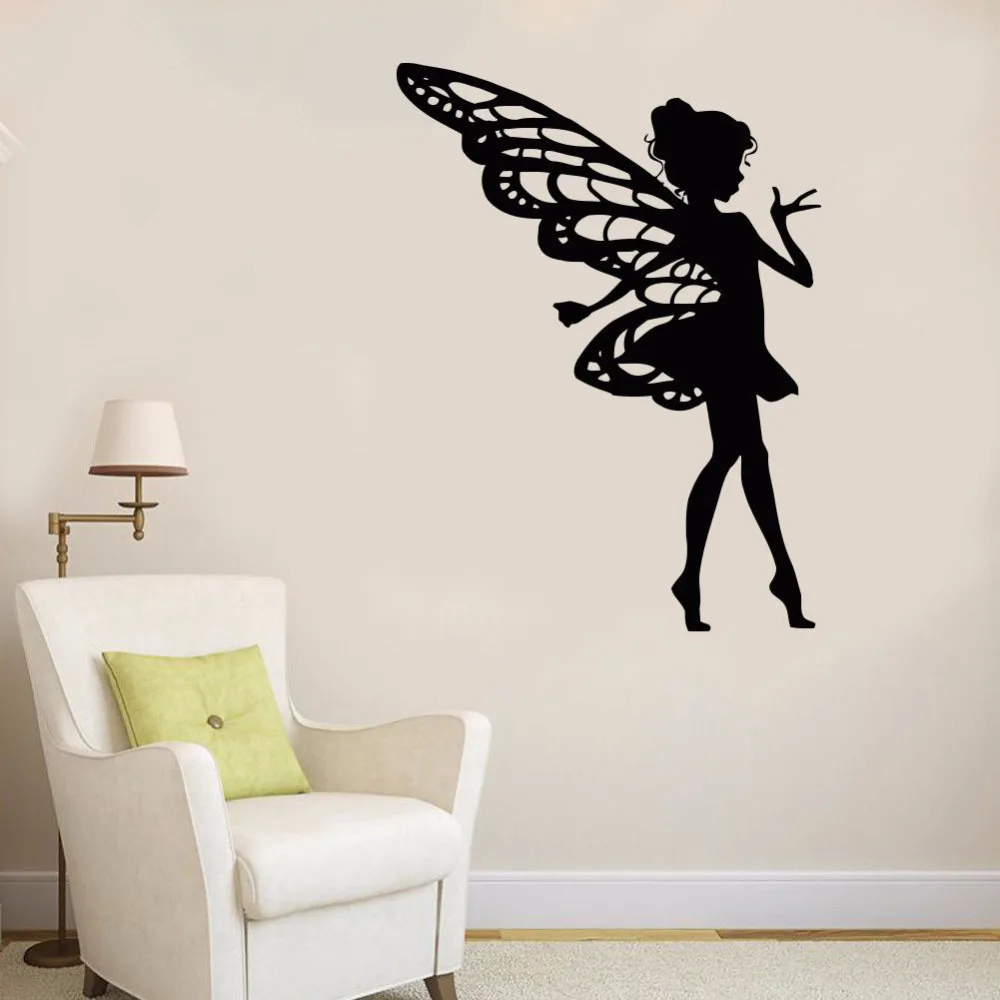 

Butterfly Elf Girl Beauty Salon Wall Decal Art Window Film waterproof Removable Living Room Kids Room Decoration Fairy Dream H46