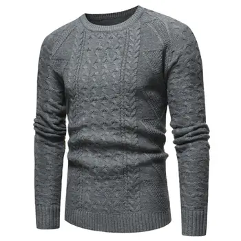 

Pullover Men's Turtleneck Knit Long Sleeve O Neck Solid Color Regular Sweater for Men Winter 2019