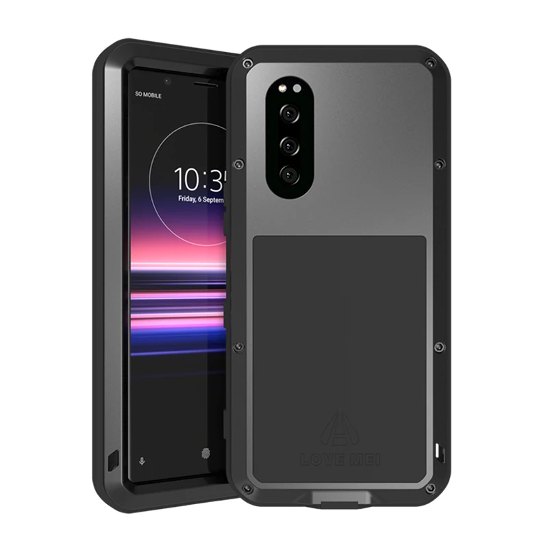 

For Sony Xperia 5 Metal Armor Shockproof Case Cover For Sony Xperia 5 (6.1 inch) Rugged Full Body Anti-Fall Phone Case