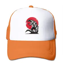 Динозавр красное солнце 3D Печатный Забавный арт макет унисекс сетка задняя Кепка Дальнобойщика черный