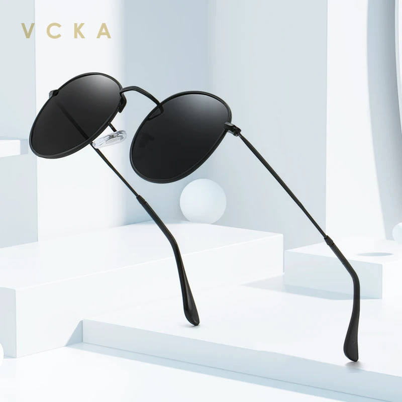 

VCKA 2020 Vintage Polarized Sunglasses Women/Men Classic Eyeglasses Street Beat oval Mirror Oculos De Sol Gafas UV400 Eyewear