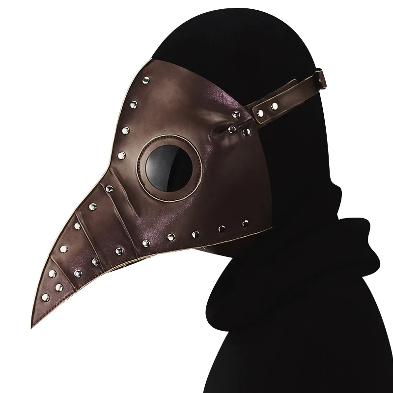Новая маска Чумного доктора клюв доктор длинный нос Косплей Маскарадная маска готическая ретро рок кожа Хэллоуин клюв аксессуары в стиле стимпанка - Цвет: A8