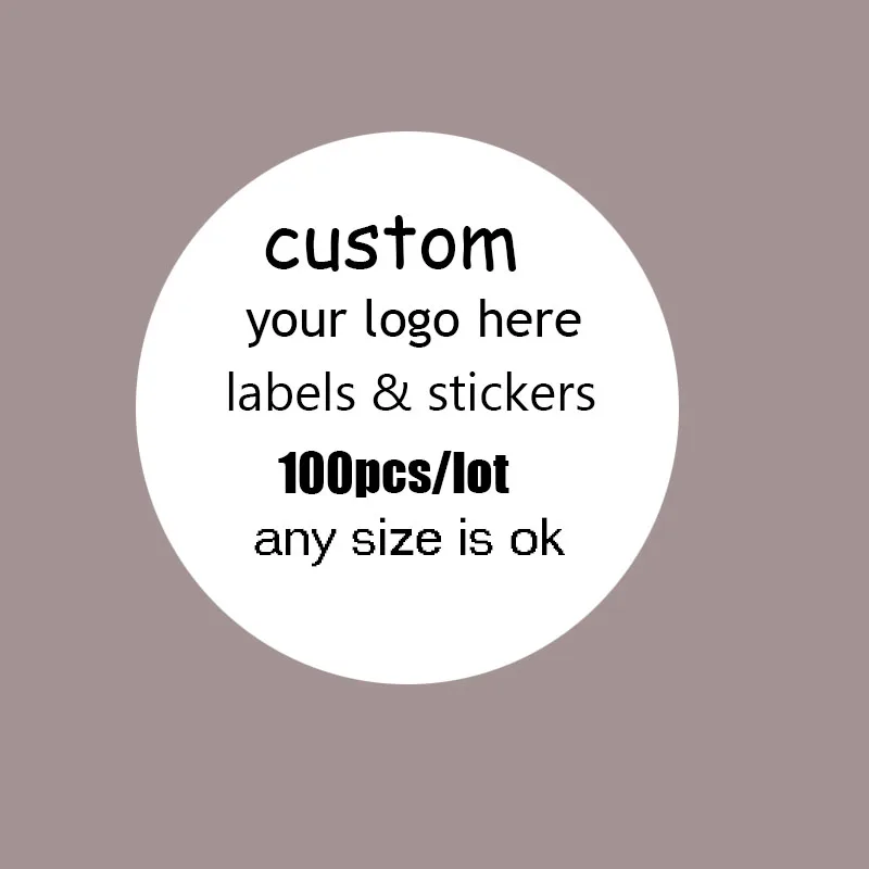 Custom Circle Logo Sticker DIY Personalized 2-8cm Design Your Own Logos Seal Labels for Botttles and Cans Wedding Gift Pack | Канцтовары