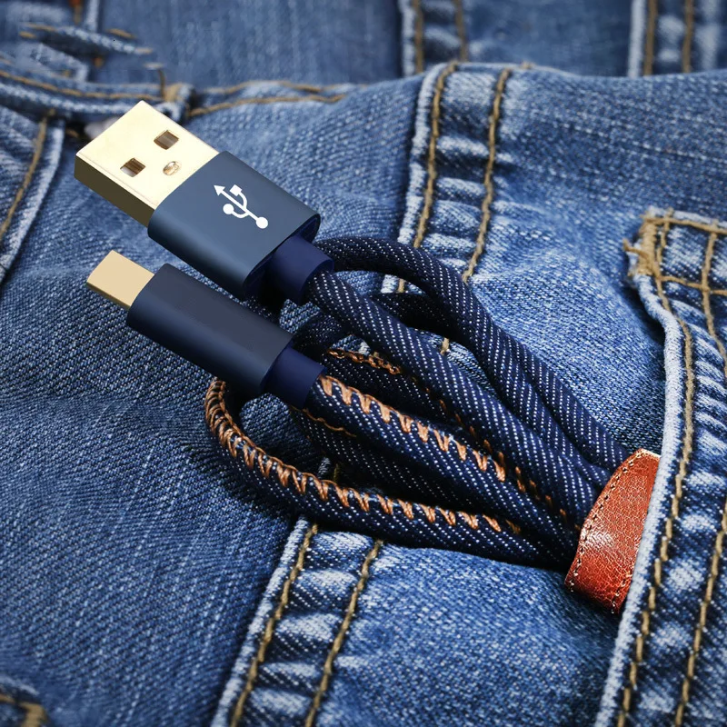 Vogek USB C кабель для samsung S9 S8 Demin Cowboy type C кабель для Xiaomi mi9 Redmi note 7 зарядный кабель для телефона One Plus 5