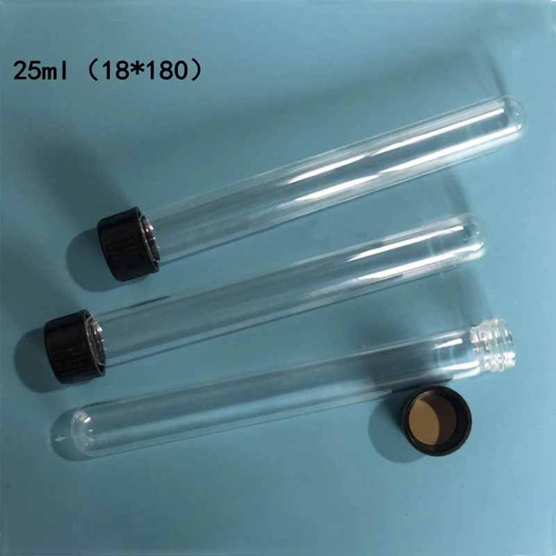 10pcs25mlScrewTopTube18x180mmGlassTestTubesScrewCapsWithSiliconRubberLiners