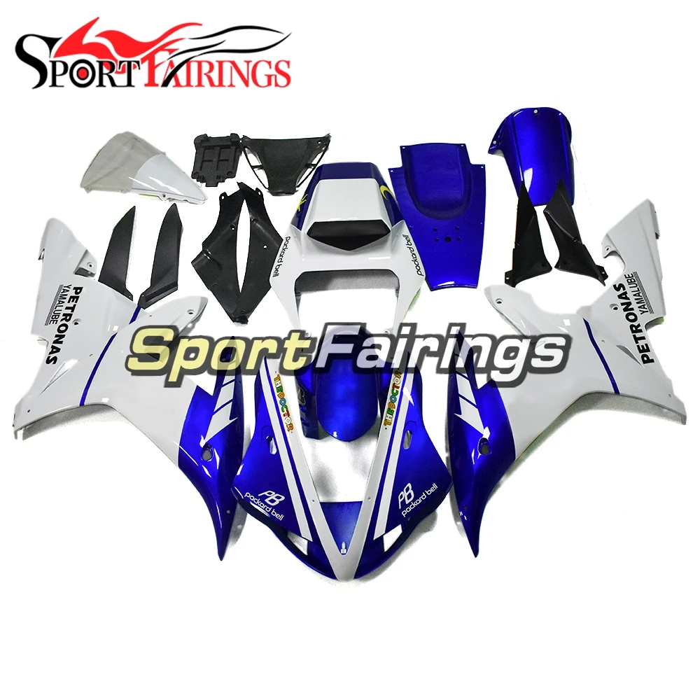 Covers for Yamaha YZF R1 2002 2003 FrameWork Hulls ABS Plastic Bodywork Motor Bicycle YZF1000 02 03 White Blue Fairings